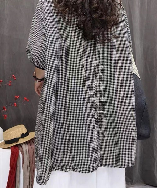 Flugge(フラッジー)の「ギンガムチェックトップス(その他トップス・レディース・ブラック/ブラック系その他・MEDIUM/LARGE)」の6枚目の写真