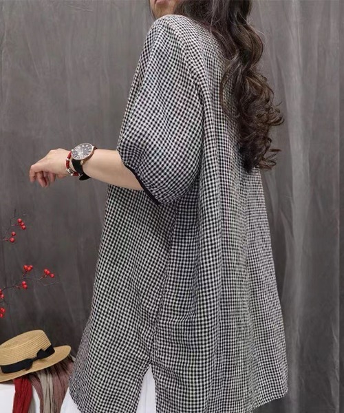 Flugge(フラッジー)の「ギンガムチェックトップス(その他トップス・レディース・ブラック/ブラック系その他・MEDIUM/LARGE)」の7枚目の写真