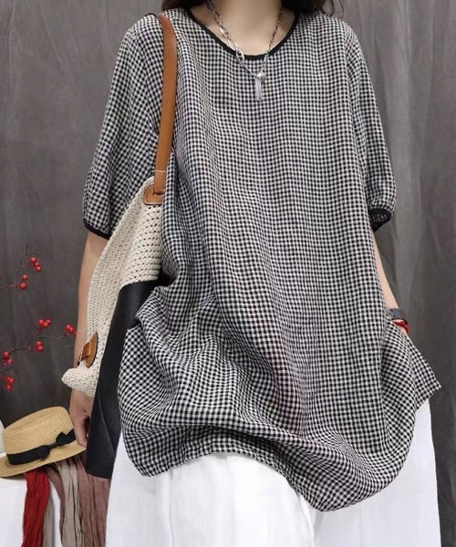Flugge(フラッジー)の「ギンガムチェックトップス(その他トップス・レディース・ブラック/ブラック系その他・MEDIUM/LARGE)」の9枚目の写真