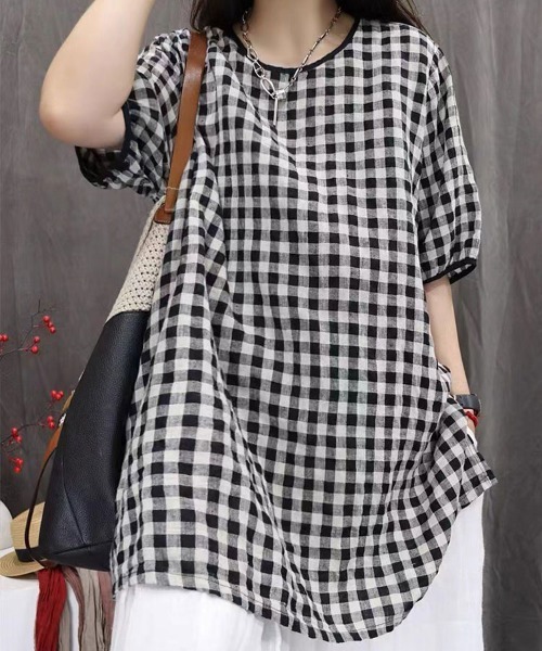 Flugge(フラッジー)の「ギンガムチェックトップス(その他トップス・レディース・ブラック/ブラック系その他・MEDIUM/LARGE)」の4枚目の写真