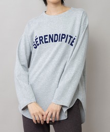 ロゴプリント ラウンドヘムロングTシャツ