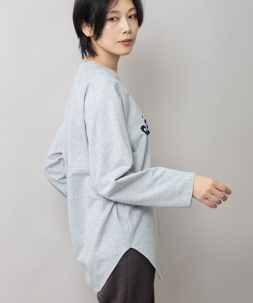 Munich（ミューニック）の「ロゴプリント ラウンドヘムロングTシャツ（Tシャツ/カットソー・レディース・グレー/ライトベージュ/ブラック・FREE）」の13枚目の写真