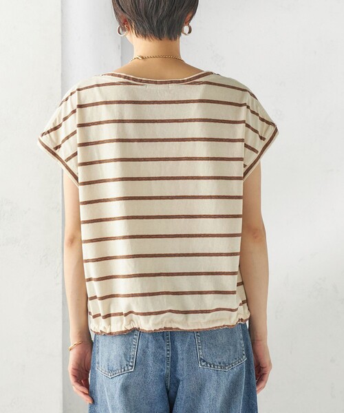 SHIPS(シップス)の「マルチ ボーダー 裾 ドロスト プルオーバー(Tシャツ/カットソー・レディース・ブラウン/ナチュラル/ベージュ系・ONE SIZE)」の11枚目の写真