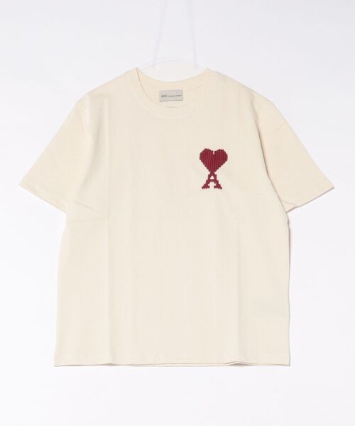 AMI Alexandre Mattiussi(アミアレクサンドルマテュッシ)の「AMI PARIS / Ami De Coeur Logo-Embroidered T-Shirt(Tシャツ/カットソー・レディース・キャメル/クリーム・SMALL/MEDIUM/LARGE/X-LARGE)」の4枚目の写真