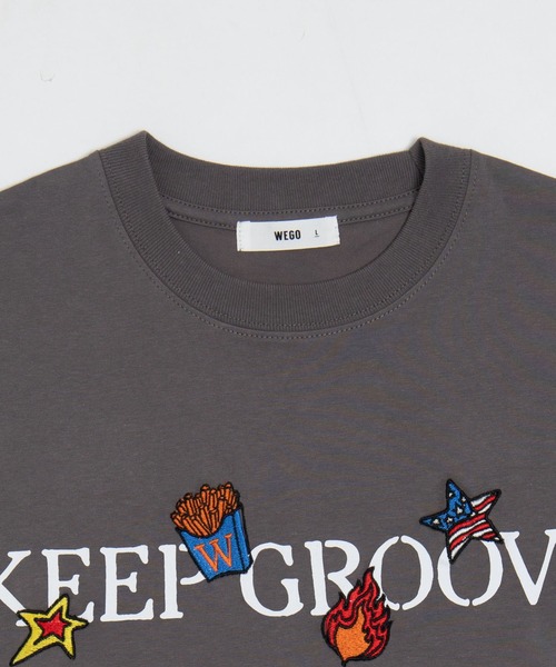 WEGO(ウィゴー)の「WEGO/【26年春夏新作】接触冷感モチーフ刺繍グラフィックT(Tシャツ/カットソー・メンズ・スミクロ/ホワイト・LARGE/MEDIUM)」の4枚目の写真