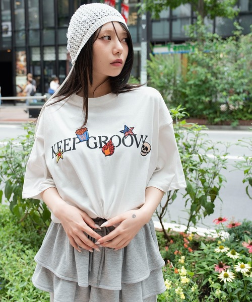 WEGO/【26年春夏新作】接触冷感モチーフ刺繍グラフィックT（Tシャツ