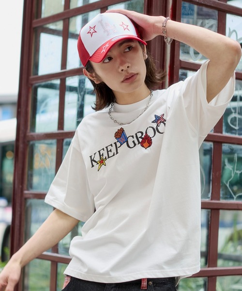 WEGO(ウィゴー)の「WEGO/【26年春夏新作】接触冷感モチーフ刺繍グラフィックT(Tシャツ/カットソー・メンズ・スミクロ/ホワイト・LARGE/MEDIUM)」の22枚目の写真