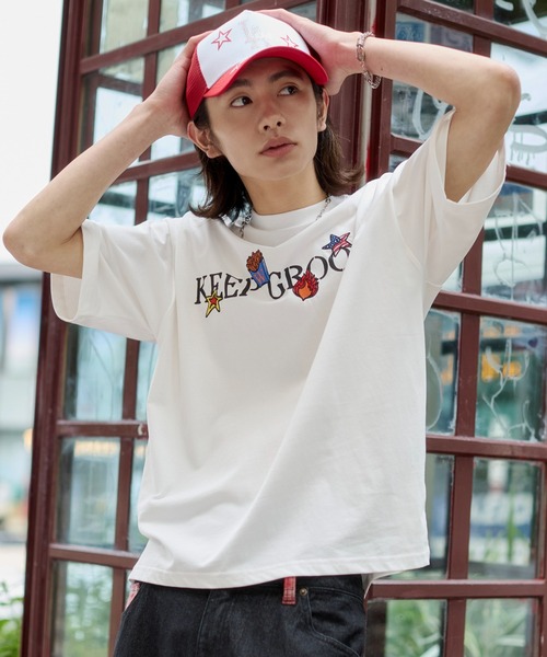 WEGO(ウィゴー)の「WEGO/【26年春夏新作】接触冷感モチーフ刺繍グラフィックT(Tシャツ/カットソー・メンズ・スミクロ/ホワイト・LARGE/MEDIUM)」の13枚目の写真