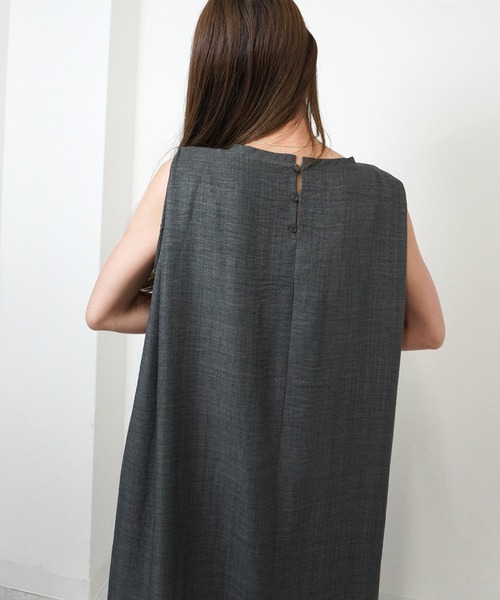 gossara（ゴサラ）の「【体型カバーも叶う】楊柳タックショルダータンクワンピース（Tシャツ/カットソー・レディース・チャコールグレー/グレー/ベージュ・FREE）」の9枚目の写真