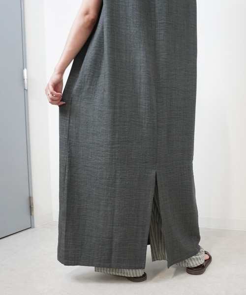 gossara（ゴサラ）の「【体型カバーも叶う】楊柳タックショルダータンクワンピース（Tシャツ/カットソー・レディース・チャコールグレー/グレー/ベージュ・FREE）」の10枚目の写真