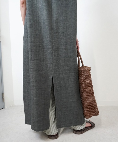 gossara（ゴサラ）の「【体型カバーも叶う】楊柳タックショルダータンクワンピース（Tシャツ/カットソー・レディース・チャコールグレー/グレー/ベージュ・FREE）」の11枚目の写真