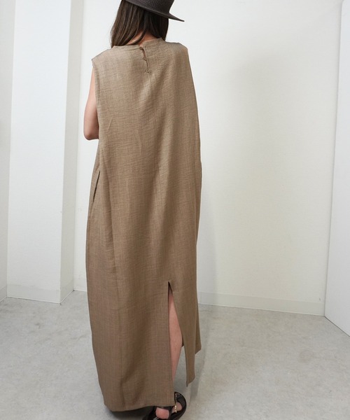 gossara（ゴサラ）の「【体型カバーも叶う】楊柳タックショルダータンクワンピース（Tシャツ/カットソー・レディース・チャコールグレー/グレー/ベージュ・FREE）」の15枚目の写真