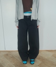 chernyy low-waist wide cotton pants / ローウエストワイドコットンパンツ
