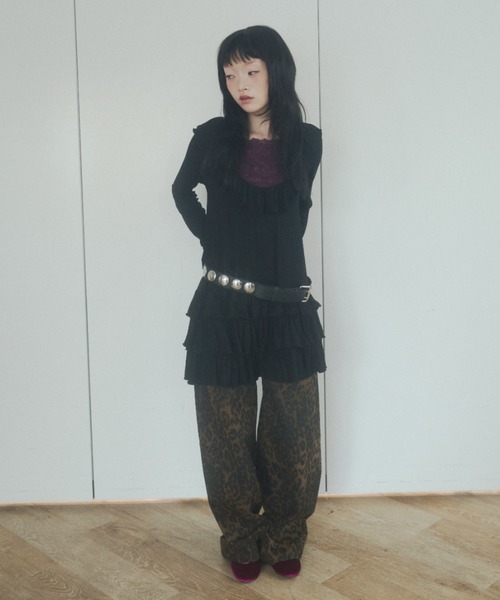 chernyy（チェルニー）の「chernyy low-waist wide cotton pants / ローウエストワイドコットンパンツ（その他パンツ・レディース・レオパード/ブラック・SMALL/LARGE/MEDIUM）」の17枚目の写真