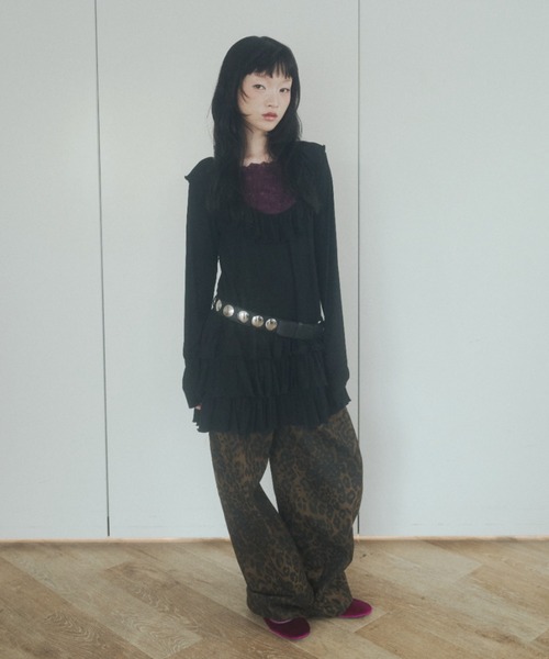 chernyy（チェルニー）の「chernyy low-waist wide cotton pants / ローウエストワイドコットンパンツ（その他パンツ・レディース・レオパード/ブラック・SMALL/LARGE/MEDIUM）」の18枚目の写真