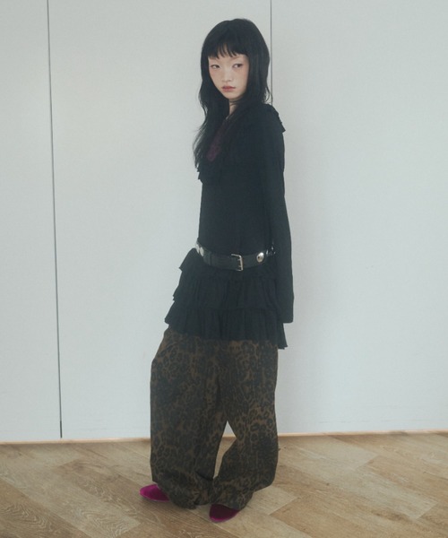 chernyy（チェルニー）の「chernyy low-waist wide cotton pants / ローウエストワイドコットンパンツ（その他パンツ・レディース・レオパード/ブラック・SMALL/LARGE/MEDIUM）」の21枚目の写真