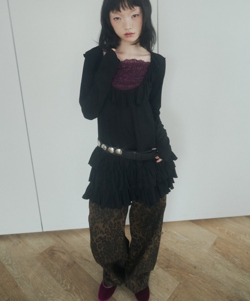 chernyy（チェルニー）の「chernyy low-waist wide cotton pants / ローウエストワイドコットンパンツ（その他パンツ・レディース・レオパード/ブラック・SMALL/LARGE/MEDIUM）」の22枚目の写真