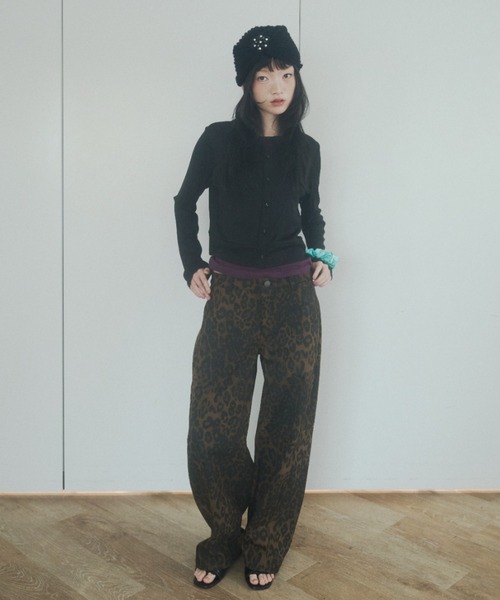 chernyy（チェルニー）の「chernyy low-waist wide cotton pants / ローウエストワイドコットンパンツ（その他パンツ・レディース・レオパード/ブラック・SMALL/LARGE/MEDIUM）」の9枚目の写真