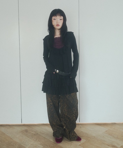 chernyy（チェルニー）の「chernyy low-waist wide cotton pants / ローウエストワイドコットンパンツ（その他パンツ・レディース・レオパード/ブラック・SMALL/LARGE/MEDIUM）」の16枚目の写真