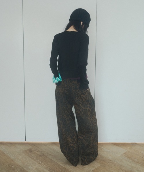 chernyy（チェルニー）の「chernyy low-waist wide cotton pants / ローウエストワイドコットンパンツ（その他パンツ・レディース・レオパード/ブラック・SMALL/LARGE/MEDIUM）」の13枚目の写真