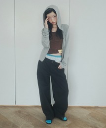 chernyy（チェルニー）の「chernyy low-waist wide cotton pants / ローウエストワイドコットンパンツ（その他パンツ）」