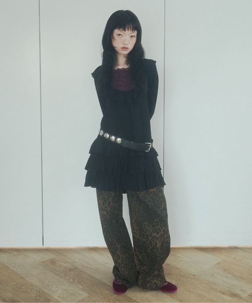 chernyy（チェルニー）の「chernyy low-waist wide cotton pants / ローウエストワイドコットンパンツ（その他パンツ・レディース・レオパード/ブラック・SMALL/LARGE/MEDIUM）」の19枚目の写真