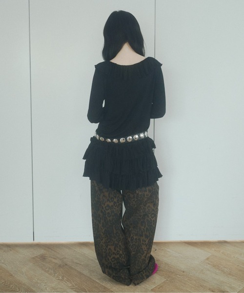 chernyy（チェルニー）の「chernyy low-waist wide cotton pants / ローウエストワイドコットンパンツ（その他パンツ・レディース・レオパード/ブラック・SMALL/LARGE/MEDIUM）」の20枚目の写真
