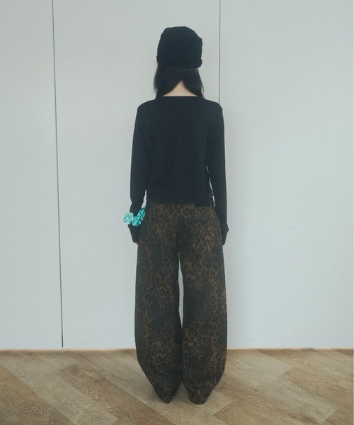 chernyy（チェルニー）の「chernyy low-waist wide cotton pants / ローウエストワイドコットンパンツ（その他パンツ・レディース・レオパード/ブラック・SMALL/LARGE/MEDIUM）」の11枚目の写真