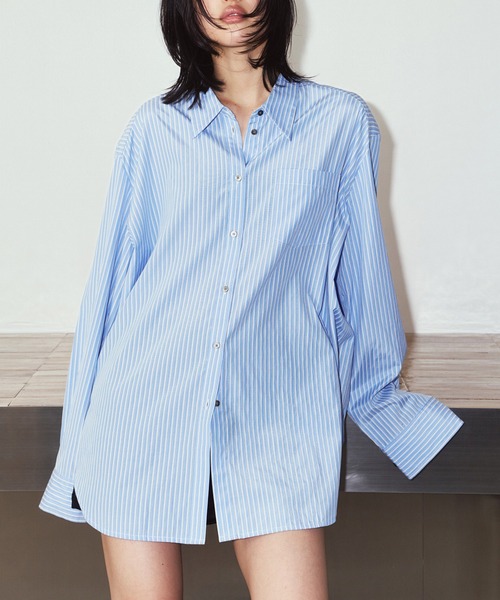 Knuth Marf(クヌースマーフ)の「【Knuth Marf】label over shirt KM26EAN01(シャツ/ブラウス・レディース・イエロー/ブラック/ブルー・FREE)」の18枚目の写真