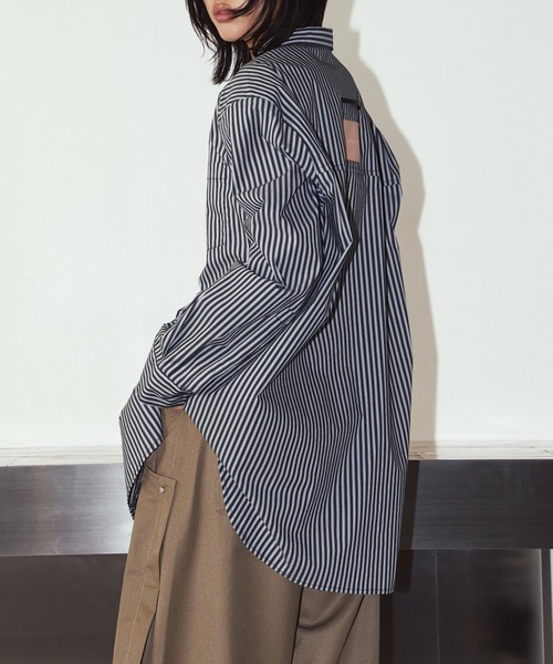 Knuth Marf(クヌースマーフ)の「【Knuth Marf】label over shirt KM26EAN01(シャツ/ブラウス・レディース・イエロー/ブラック/ブルー・FREE)」の8枚目の写真