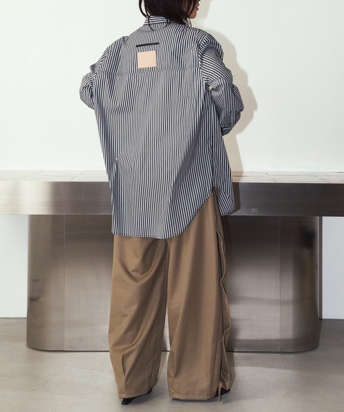 Knuth Marf(クヌースマーフ)の「【Knuth Marf】label over shirt KM26EAN01(シャツ/ブラウス・レディース・イエロー/ブラック/ブルー・FREE)」の11枚目の写真