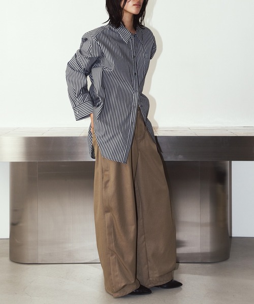 Knuth Marf(クヌースマーフ)の「【Knuth Marf】label over shirt KM26EAN01(シャツ/ブラウス・レディース・イエロー/ブラック/ブルー・FREE)」の10枚目の写真