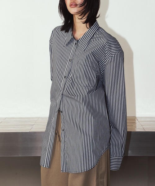 Knuth Marf(クヌースマーフ)の「【Knuth Marf】label over shirt KM26EAN01(シャツ/ブラウス・レディース・イエロー/ブラック/ブルー・FREE)」の4枚目の写真