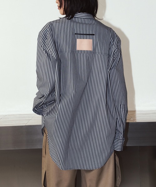 Knuth Marf(クヌースマーフ)の「【Knuth Marf】label over shirt KM26EAN01(シャツ/ブラウス・レディース・イエロー/ブラック/ブルー・FREE)」の7枚目の写真