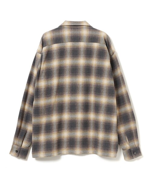 BEAMS（ビームス）の「ネル ジップ オープンカラーシャツ（シャツ/ブラウス・メンズ・チャコールグレー/ネイビー・XL/S/L/M）」の4枚目の写真