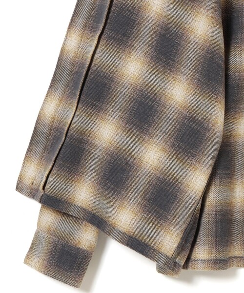 BEAMS（ビームス）の「ネル ジップ オープンカラーシャツ（シャツ/ブラウス・メンズ・チャコールグレー/ネイビー・XL/S/L/M）」の6枚目の写真