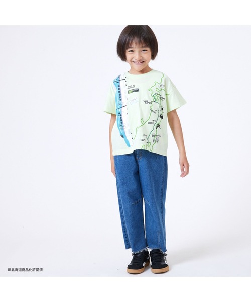 Fluffy BROTHERS（フラッフィーブラザーズ）の「【JRの電車】連結プリントTシャツ（Tシャツ/カットソー・キッズ・ライトグリーン/オートミール・80/120/110/100/90/130）」の15枚目の写真