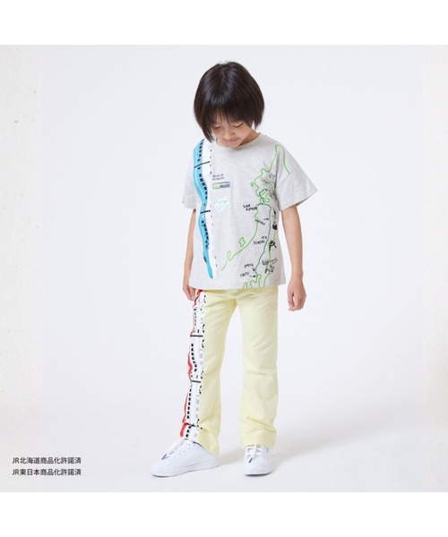 Fluffy BROTHERS（フラッフィーブラザーズ）の「【JRの電車】連結プリントTシャツ（Tシャツ/カットソー・キッズ・ライトグリーン/オートミール・80/120/110/100/90/130）」の21枚目の写真