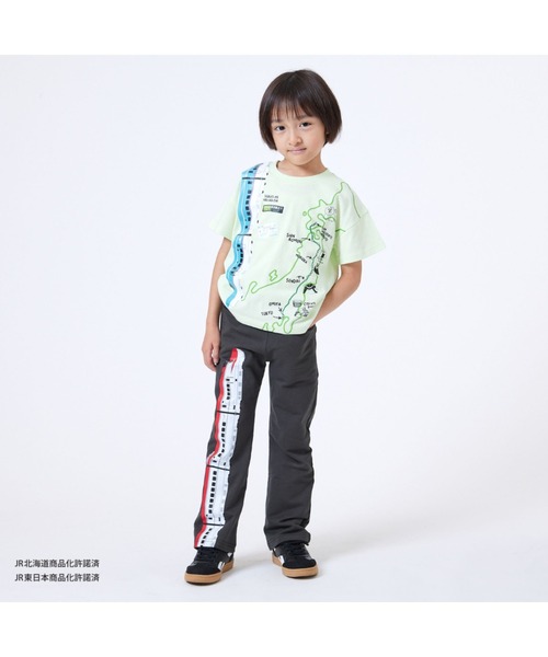 Fluffy BROTHERS（フラッフィーブラザーズ）の「【JRの電車】連結プリントTシャツ（Tシャツ/カットソー・キッズ・ライトグリーン/オートミール・80/120/110/100/90/130）」の5枚目の写真