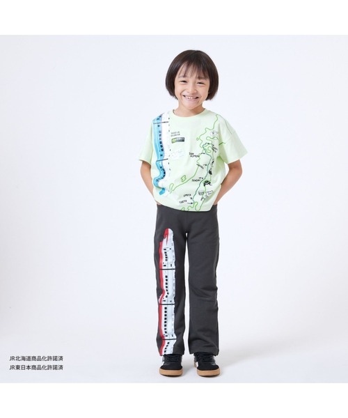 Fluffy BROTHERS（フラッフィーブラザーズ）の「【JRの電車】連結プリントTシャツ（Tシャツ/カットソー・キッズ・ライトグリーン/オートミール・80/120/110/100/90/130）」の7枚目の写真