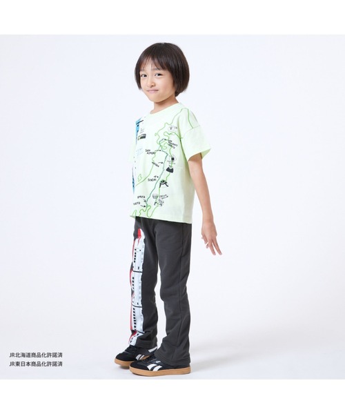 Fluffy BROTHERS（フラッフィーブラザーズ）の「【JRの電車】連結プリントTシャツ（Tシャツ/カットソー・キッズ・ライトグリーン/オートミール・80/120/110/100/90/130）」の10枚目の写真