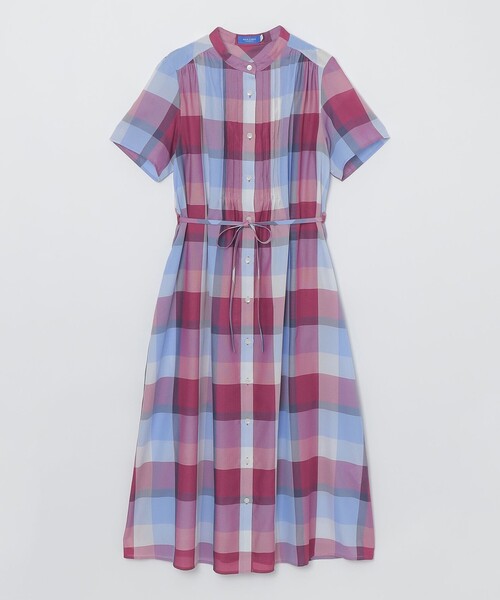 BLUE LABEL CRESTBRIDGE(ブルーレーベルクレストブリッジ)の「【一部店舗限定】クレストブリッジチェックカラミクロスドレス(ワンピース・レディース・ワイン/イエロー系その他2・36/38/40)」の8枚目の写真