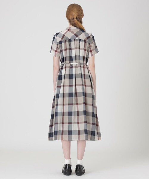 BLUE LABEL CRESTBRIDGE(ブルーレーベルクレストブリッジ)の「【一部店舗限定】クレストブリッジチェックカラミクロスドレス(ワンピース・レディース・ワイン/イエロー系その他2・36/38/40)」の10枚目の写真