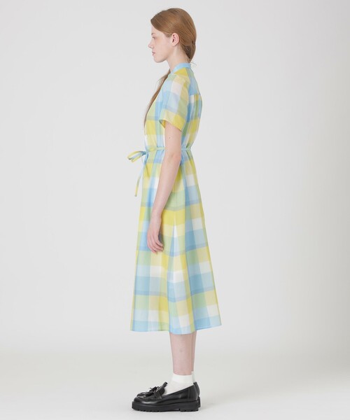 BLUE LABEL CRESTBRIDGE(ブルーレーベルクレストブリッジ)の「【一部店舗限定】クレストブリッジチェックカラミクロスドレス(ワンピース・レディース・ワイン/イエロー系その他2・36/38/40)」の15枚目の写真