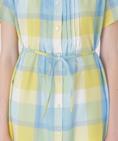 BLUE LABEL CRESTBRIDGE(ブルーレーベルクレストブリッジ)の「【一部店舗限定】クレストブリッジチェックカラミクロスドレス(ワンピース・レディース・ワイン/イエロー系その他2・36/38/40)」の17枚目の写真
