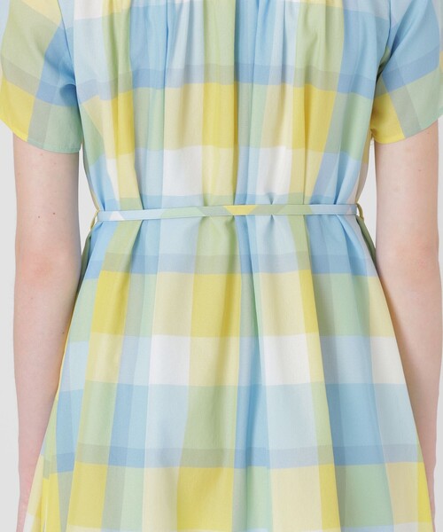 BLUE LABEL CRESTBRIDGE(ブルーレーベルクレストブリッジ)の「【一部店舗限定】クレストブリッジチェックカラミクロスドレス(ワンピース・レディース・ワイン/イエロー系その他2・36/38/40)」の18枚目の写真