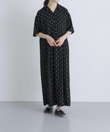かぐれ | 『2サイズ展開』レーヨンモノトーンプリントワンピース(ワンピース)