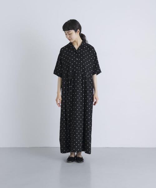 かぐれ（カグレ）の「『2サイズ展開』レーヨンモノトーンプリントワンピース（ワンピース・レディース・ブラック・0/1）」の8枚目の写真