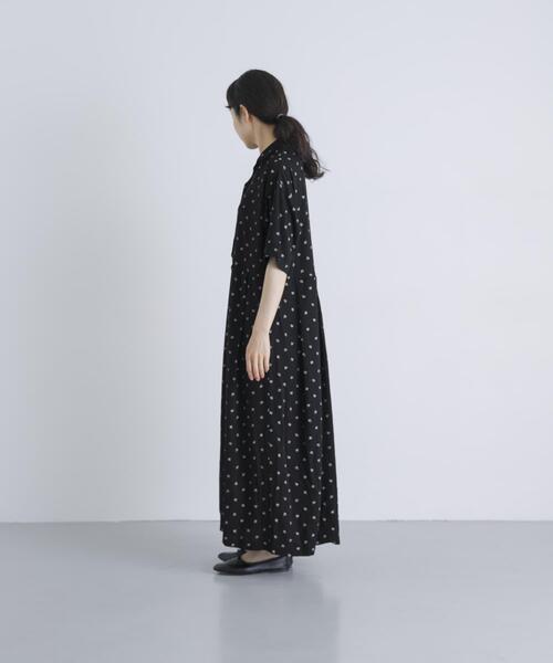かぐれ（カグレ）の「『2サイズ展開』レーヨンモノトーンプリントワンピース（ワンピース・レディース・ブラック・0/1）」の9枚目の写真