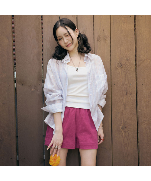 MORVE13(モルブ13)の「カラー ブリーズ ショーツ(プラム)(その他パンツ・レディース・バーガンディー/ブルー/イエロー・FREE)」の3枚目の写真